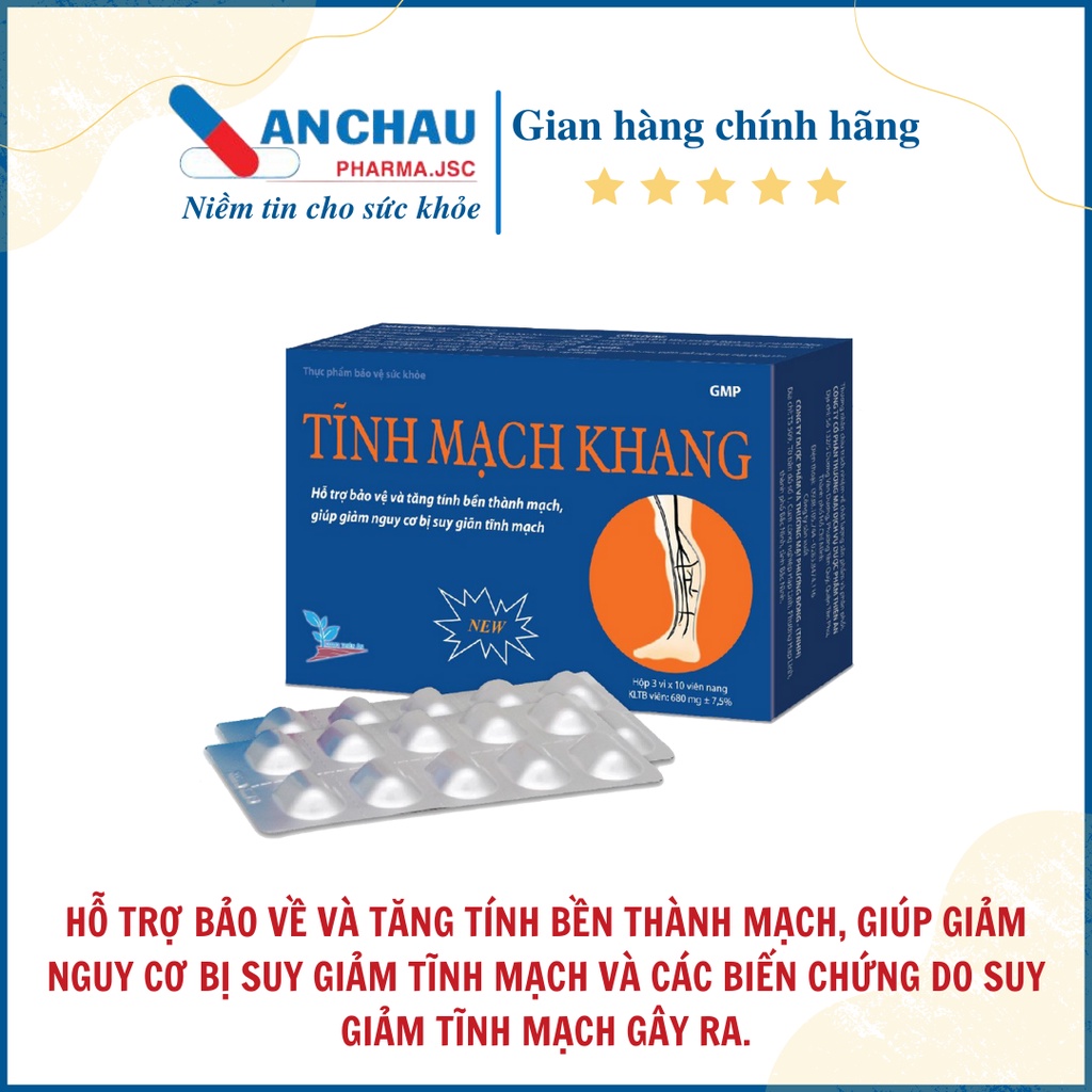 TĨNH MẠCH KHANG giúp tăng độ bền thành mạch, phòng suy giãn tĩnh mạch