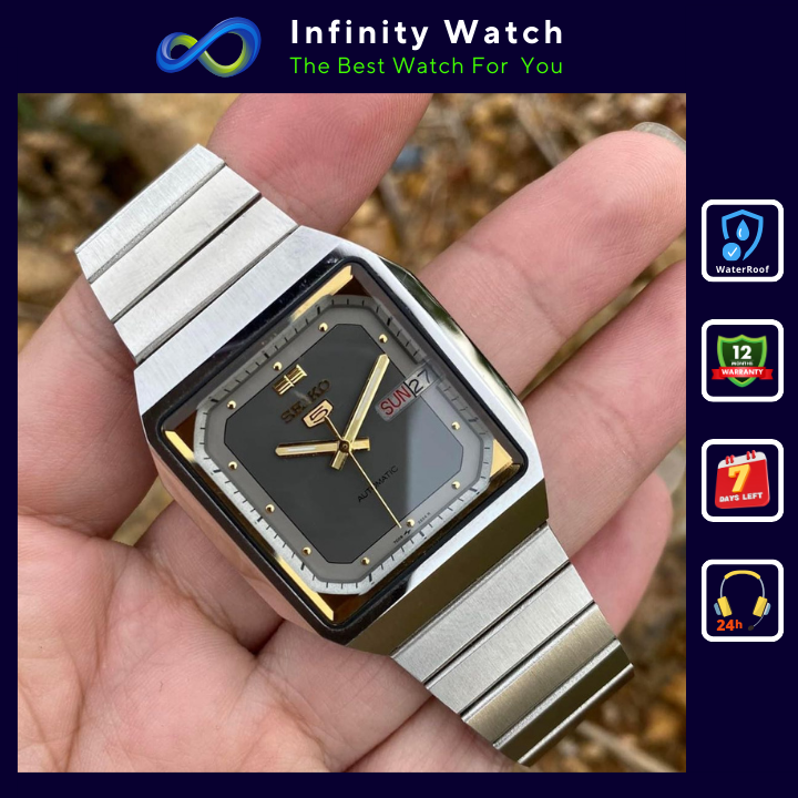 Đồng Hồ Nam Chống Nước Dây Thép Đúc Đặc Mặt Vuông Cao Cấp Seiko Lịch Ngày – Infinity Watch