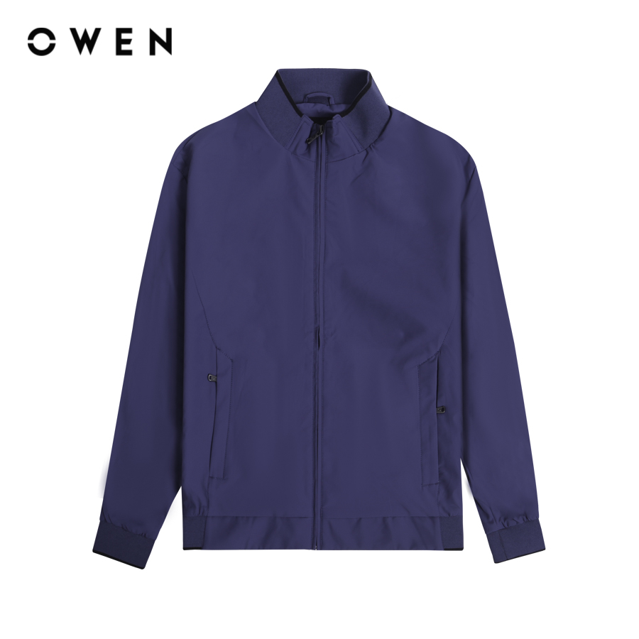 Owen - jacket regular fit jk231619 màu xanh chất liệu polyester