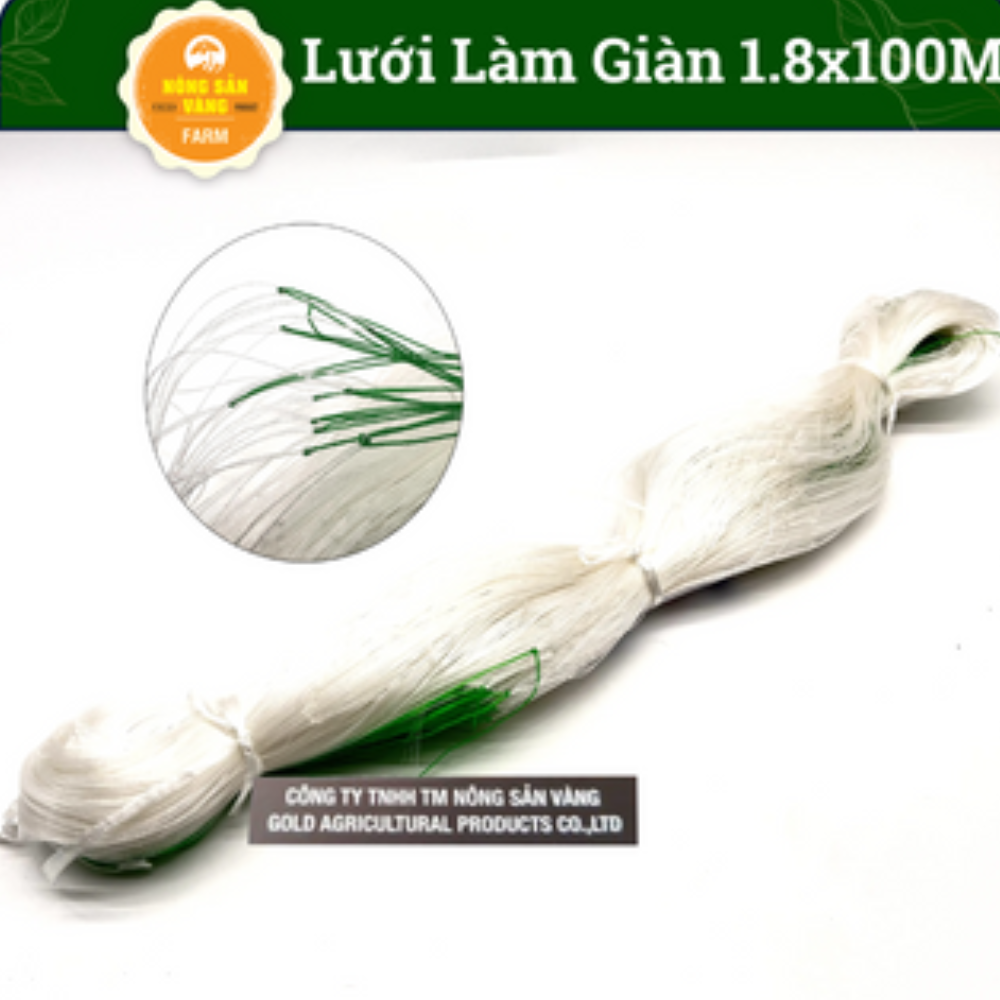  Lưới Làm Giàn Leo   Kích Thước 1.8m x 100m   - Lưới Làm Giàn Cây Siêu Bền Làm Giàn Dưa leo Dưa Chuột Mướp Đắng Khổ Qua Bầu Bí Đỗ Đậu - Nông Sản Vàng 