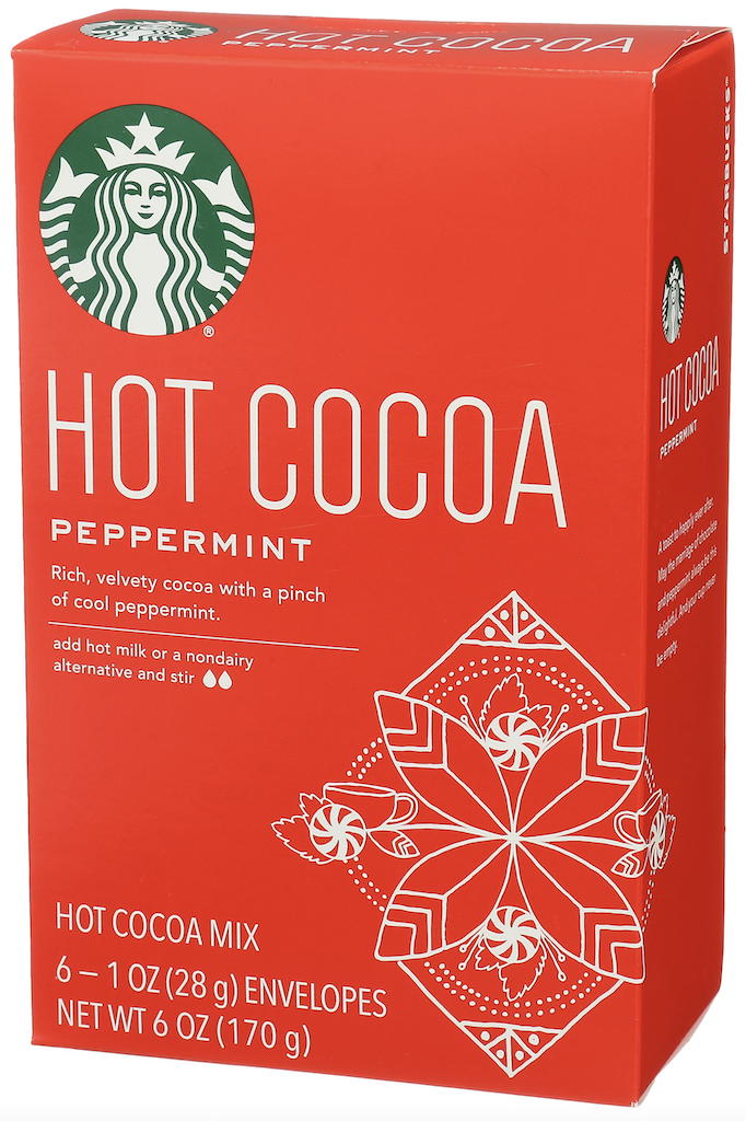 Hộp 6 - 8 gói bột cacao - bạc hà starbucks peppermint hot cocoa mix, 170g - 226g