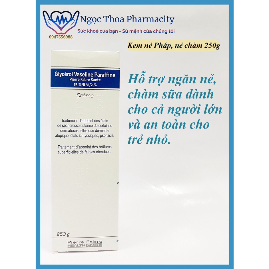 Kem Dưỡng Da Chống Nẻ Pháp Dexeryl Crème Nẻ Chàm Glycerol Vaseline Paraffine Creme (tuýp 250g)