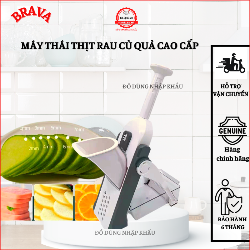 Máy thái thịt rau củ quả cao cấp Brava Manddoline Slicer-Hàng nhập khẩu Chính Hãng Brava
