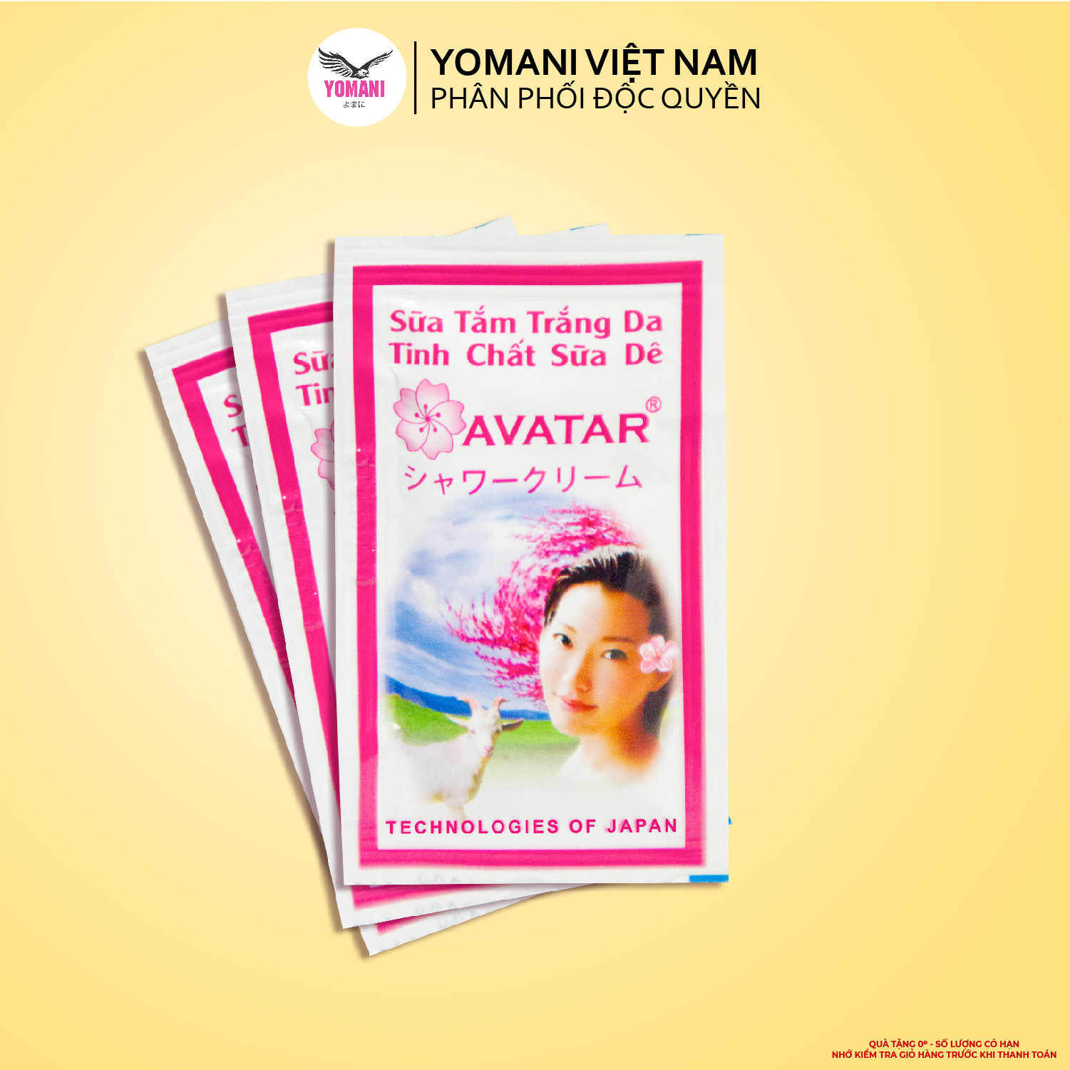 Sữa tắm sữa dê goat milk avatar trắng da mịn màng, hương nước hoa nhật gói 6g