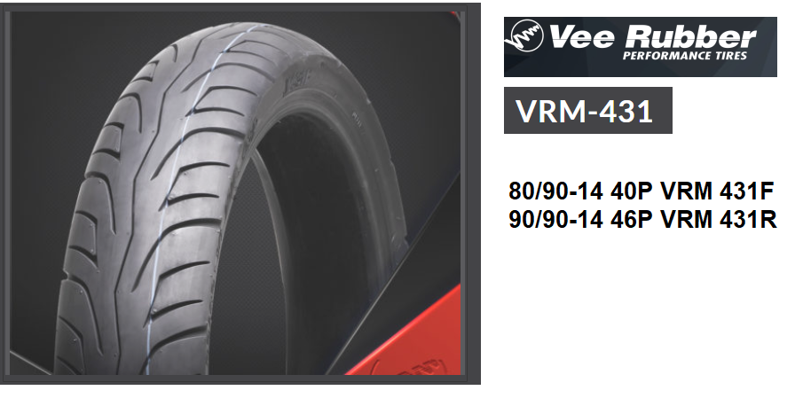 Vỏ lốp 90/90-14 vrm 431r & 80/90-14 vrm 431f dùng cho xe dùng cho xe ab & vision