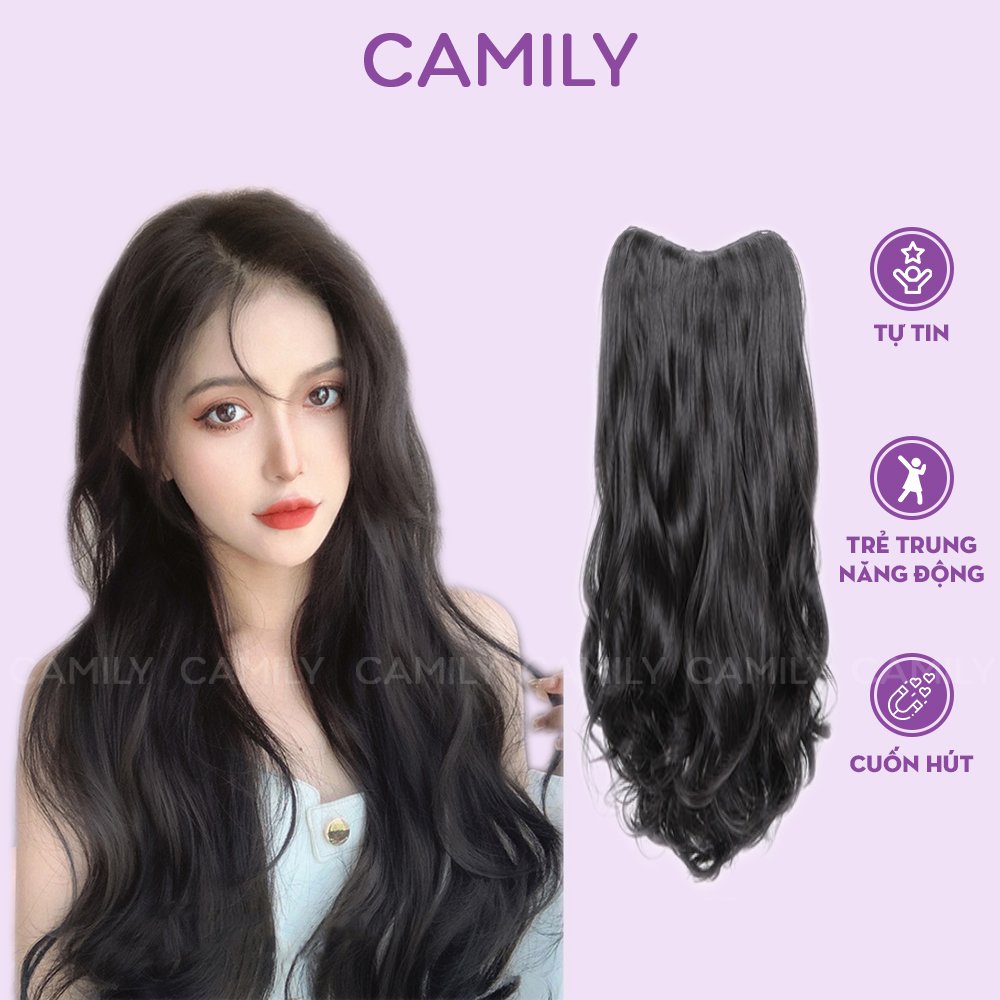 Tóc giả Camily tóc kẹp chữ U 5 phím xoăn sóng tóc kẹp nửa đầu cao cấp cực đẹp CM05