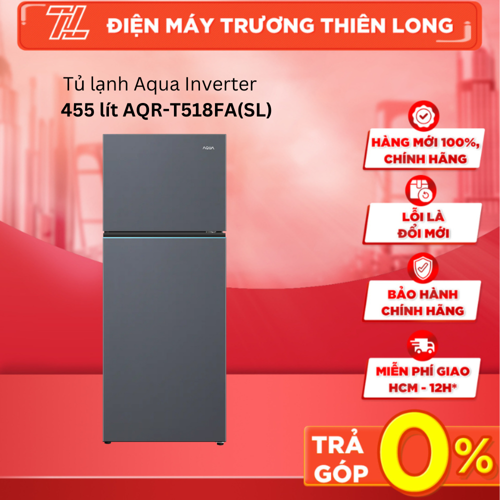 Tủ lạnh aqua inverter 455 lít aqr-ta518fa - giao toàn quốc
