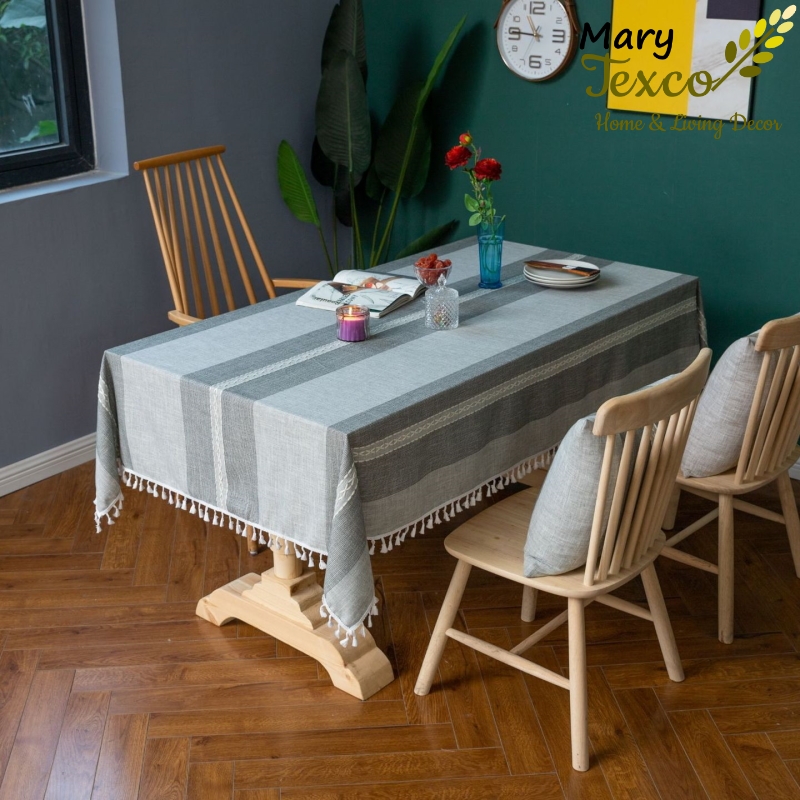 Khăn trải bàn Mary Texco cotton thêu trang trí phòng khách sang trọng - KBCC14