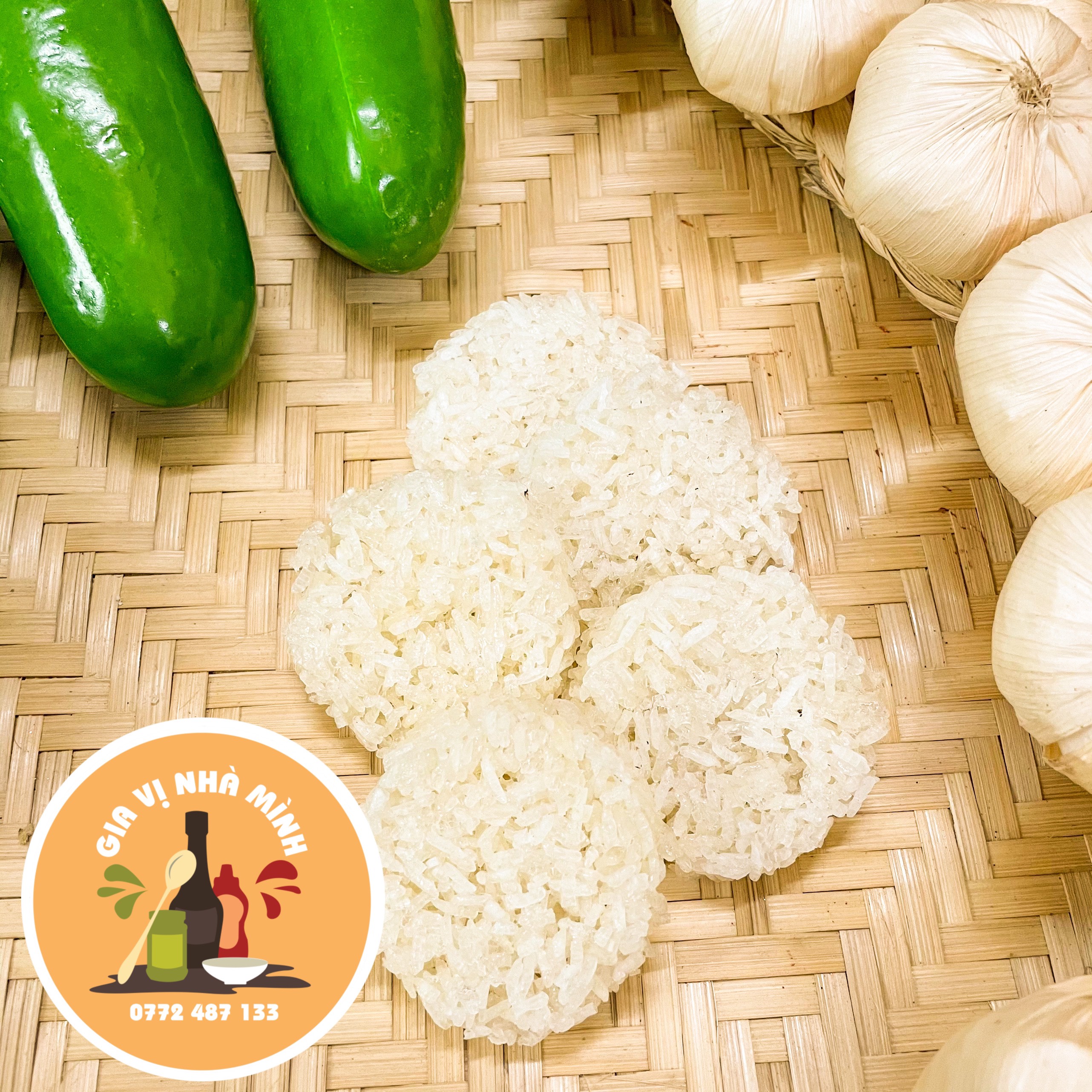 Cơm cháy tròn chưa chiên gói 500gr -1kg