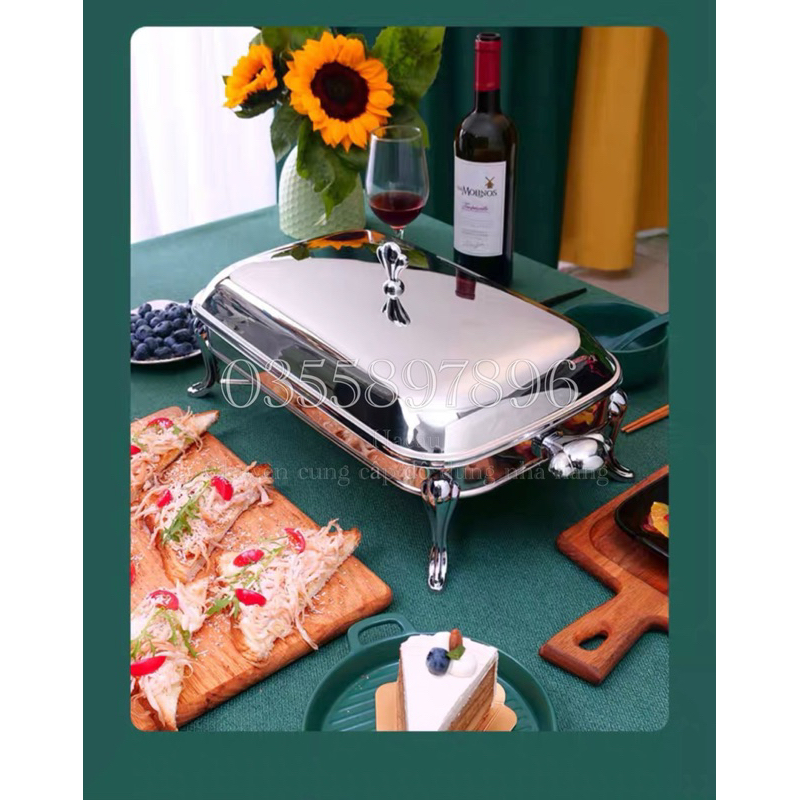 Nồi hấp chữ nhật Inox 2.4 lít, 2.9 lít, khay hấp cầy cá và thịt thú rừng siêu sang trọng, hàng loại 1