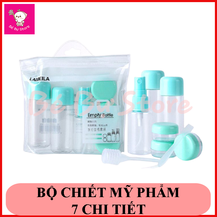 Bộ Chiết Mỹ Phẩm Du Lịch 7 Món Có Túi Zip