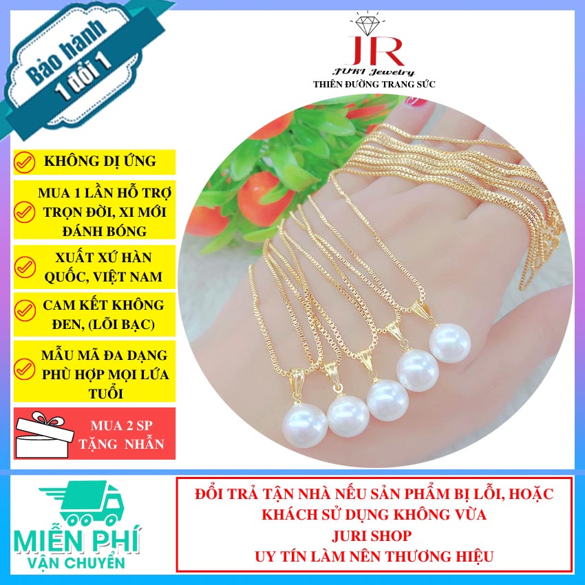Dây chuyền ngọc trai nhân tạo - D1705224 JURISHOP - Cam Kết Không Đen, Không Dị Ứng ) Dùng Đi Tiệc Vô Cùng Sang Chảnh - Bền Màu, Giống Vàng Thật 99%