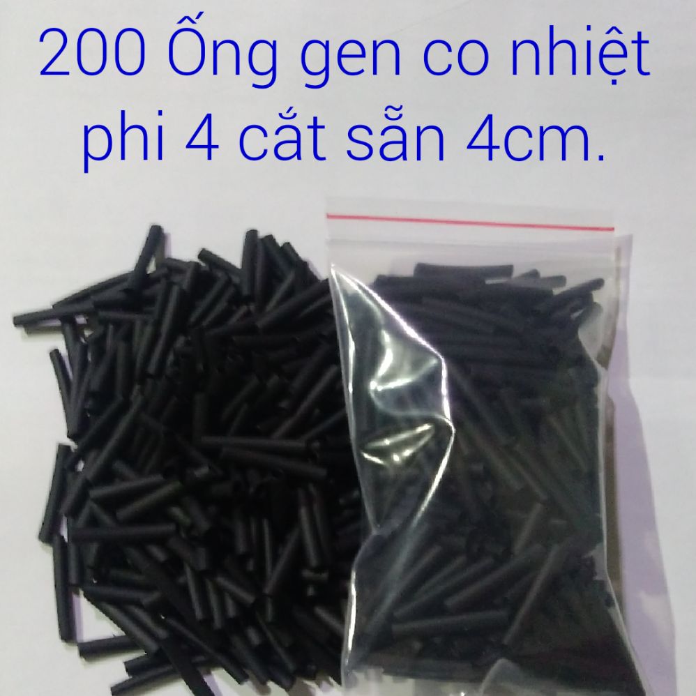 [HCM]200 Ống gen co nhiệt phi 4(đường kính ống 4mm) cắt sẵn dài 4cm.