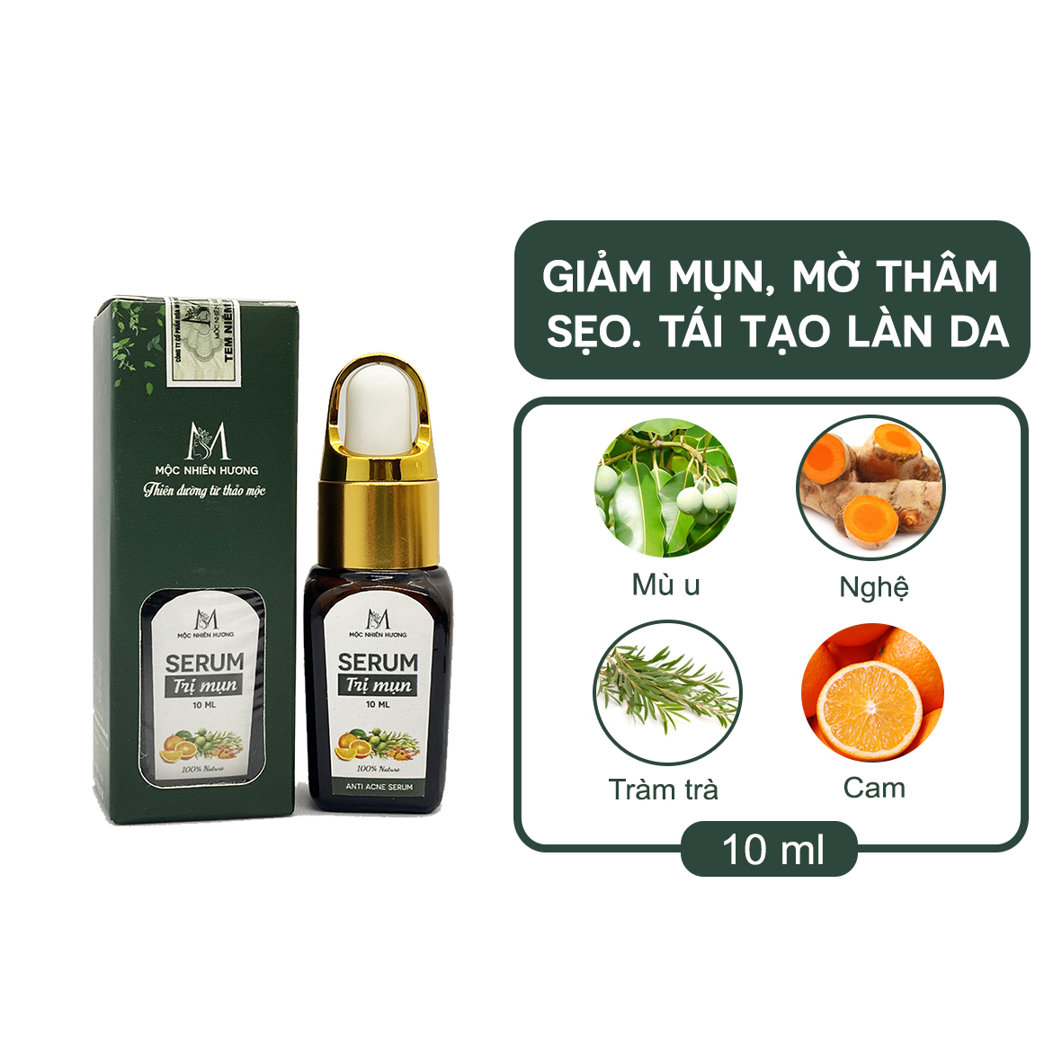 Serum giảm mụn thâm sẹo rỗ cho mọi loại da Mộc Nhiên Hương 10 ml