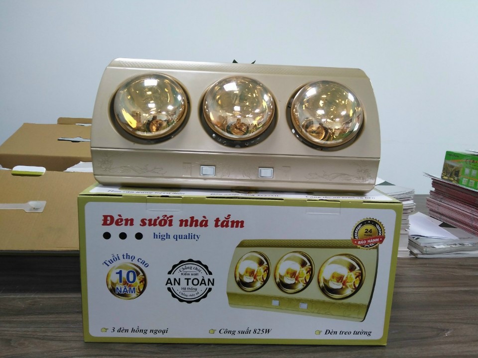 Đèn Sưởi Ấm Nhà Tắm 825W cho không gian lạnh - Máy Sưởi Nhà Tắm 2 Bóng 3 Bóng Sản Xuất tại Việt Nam