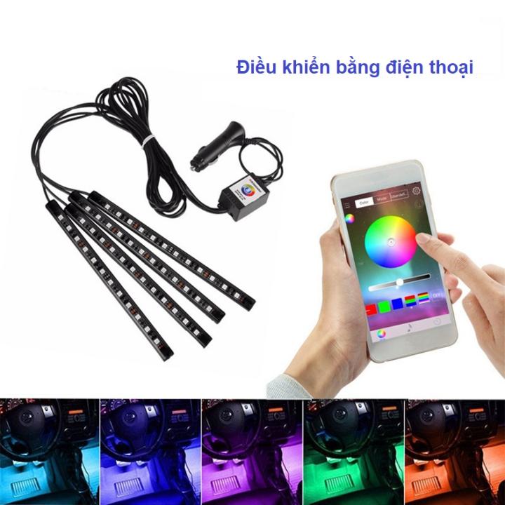 Đèn LED trang trí cho oto điều khiển bằng điện thoại