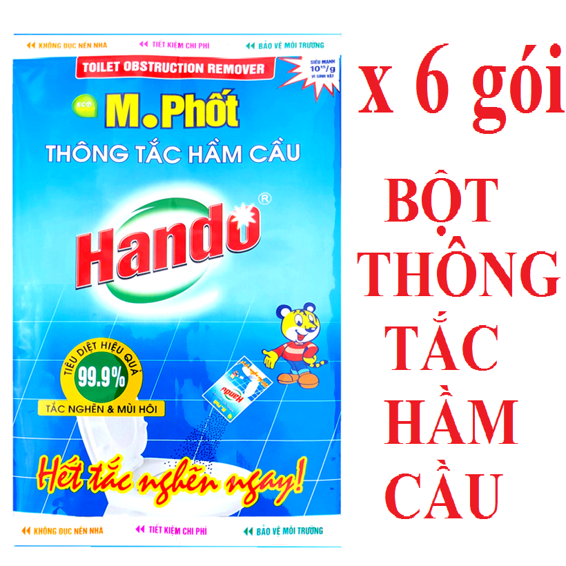 [HCM]Combo 6 gói bột thông tắc hầm cầu bể phốt Hando 300gr (Xanh) GSG392
