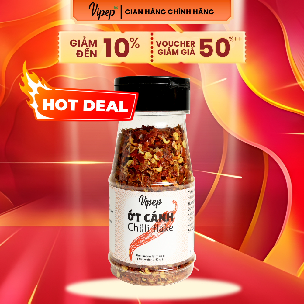 Ớt cánh chỉ thiên tự nhiên vipep hũ nhựa 40g - gia vị vipep
