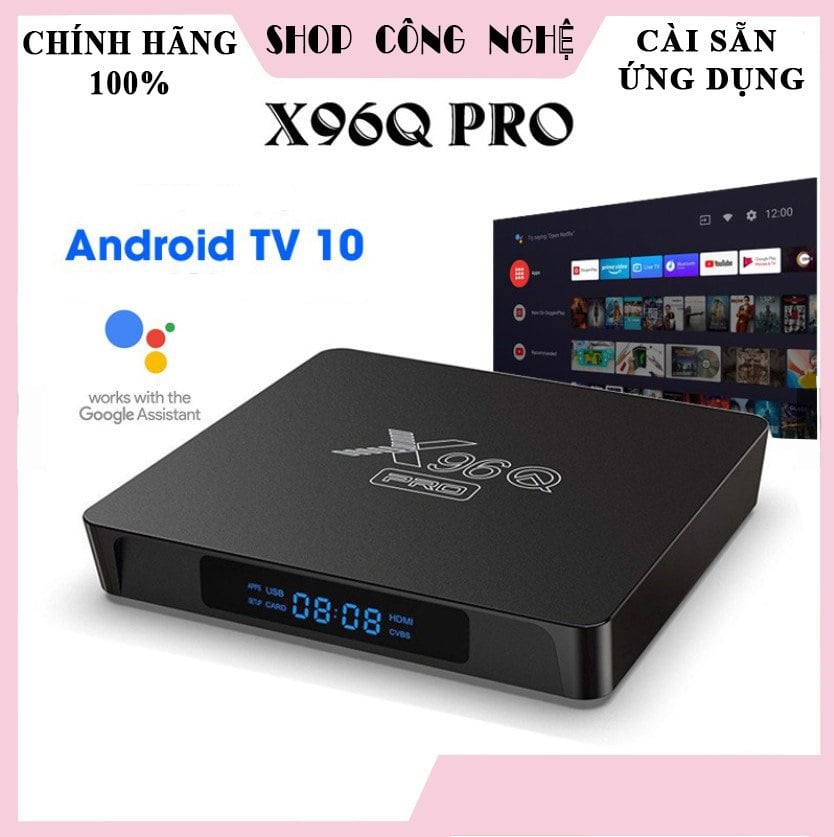Android tv box x96q pro - ram 2gb + rom 16 , android tv 10