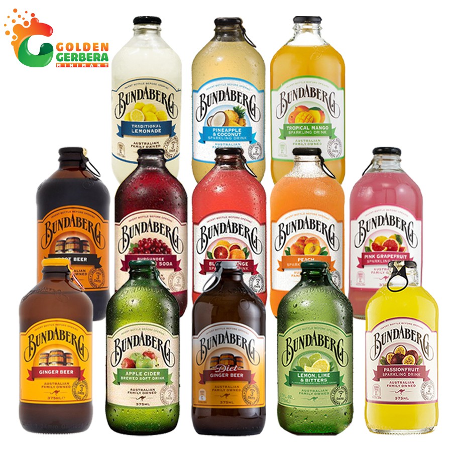 Nước Trái Cây Có Gas Bundaberg Nhiều Vị Nhập Khẩu Úc 375ml Giá Tốt