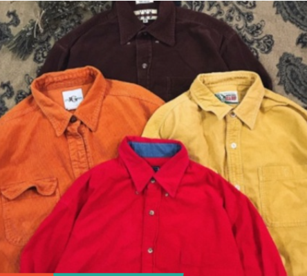 Sơ mi nhung tăm 2hand , sơ mi flannel gân caro tay dài unisex form rộng nam nữ vintage khoác đẹp mẫu 1 sg2hand