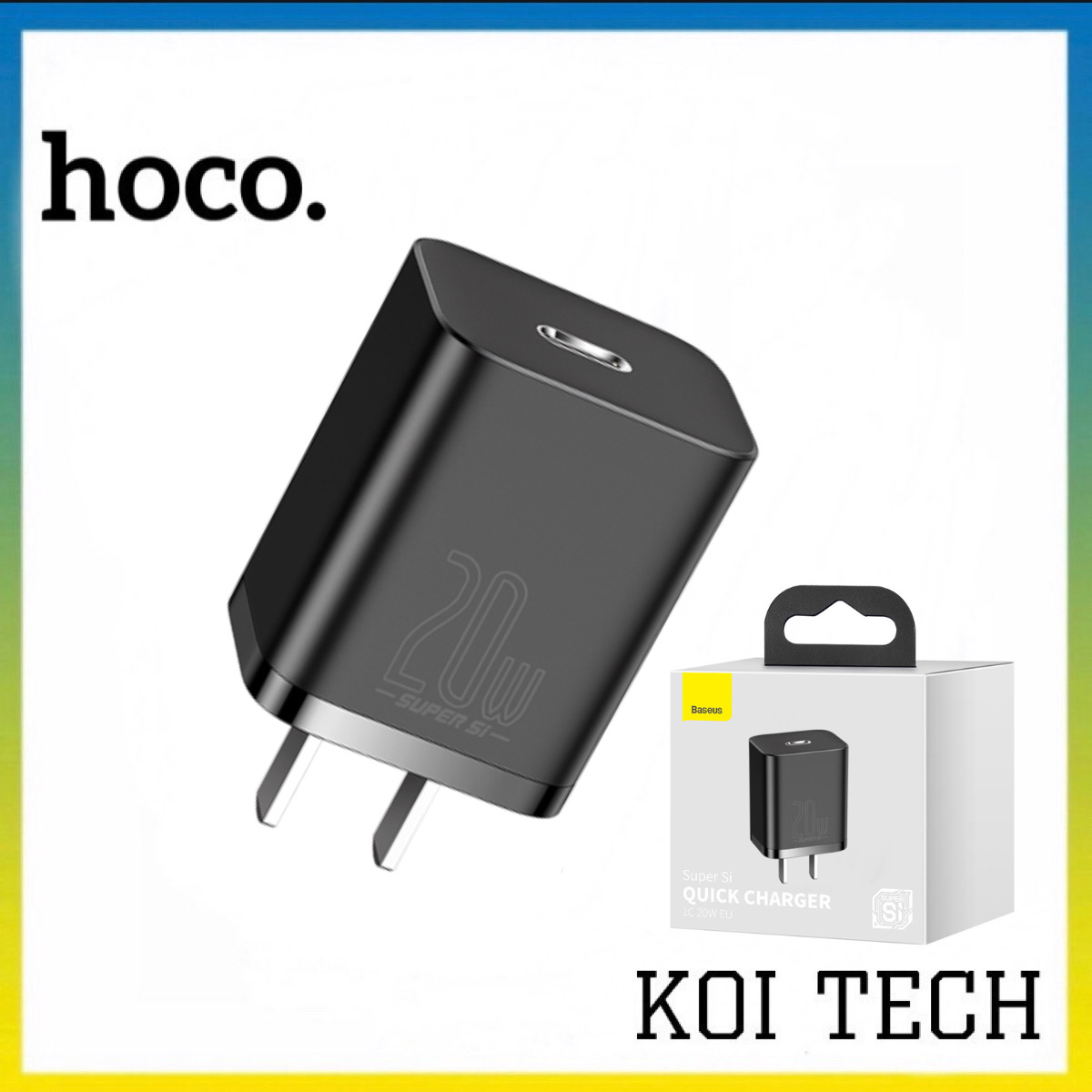 Cốc sạc nhanh iphone pd 20w QC 3.0 Baseus Super Si cổng type c  củ sạc ip 12 trở lên ...vv - KOI TECH