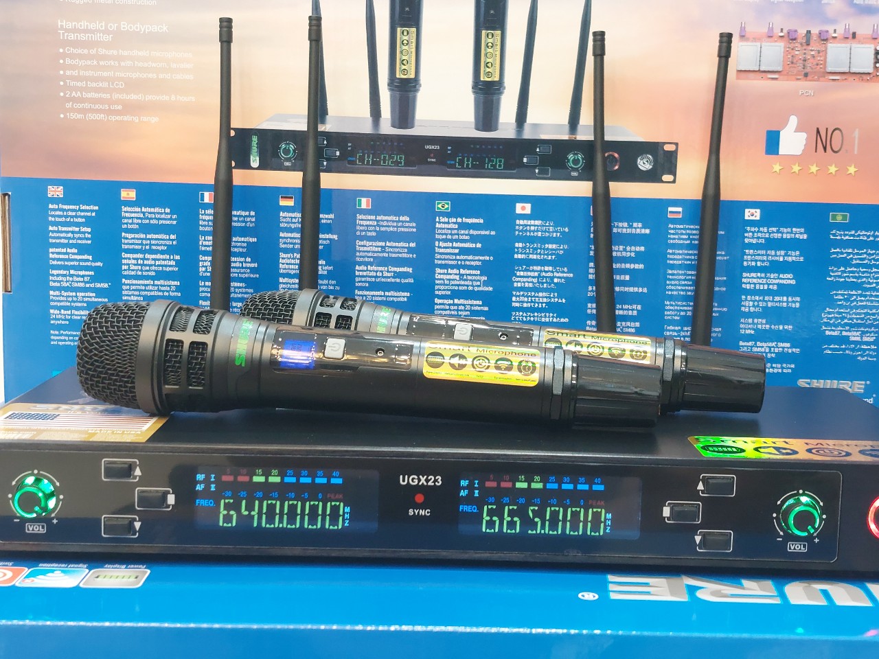Micro không dây Micro Shure UGX23 tự ngắt chống hú tiếng hát nhẹ nhàng