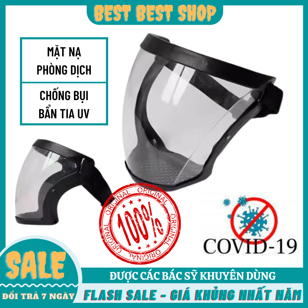 Kính chống giọt bắn người lớn, Kính chống covid loại tốt, Kính bắn giọt nước phòng độc, Mặt Nạ Cao Cấp Viền Đen- Kính Bảo Hộ Cao Cấp Viền Đen