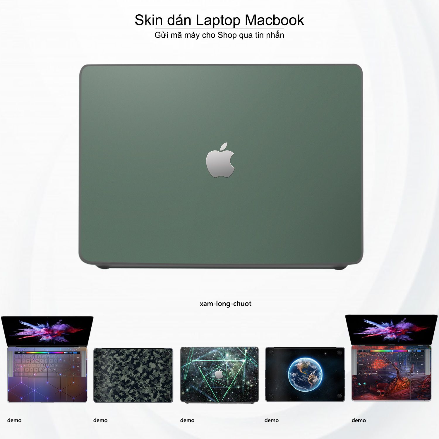 Decal Skin dán Macbook, laptop mẫu Aluminum Chrome xám lông chuột inbox mã