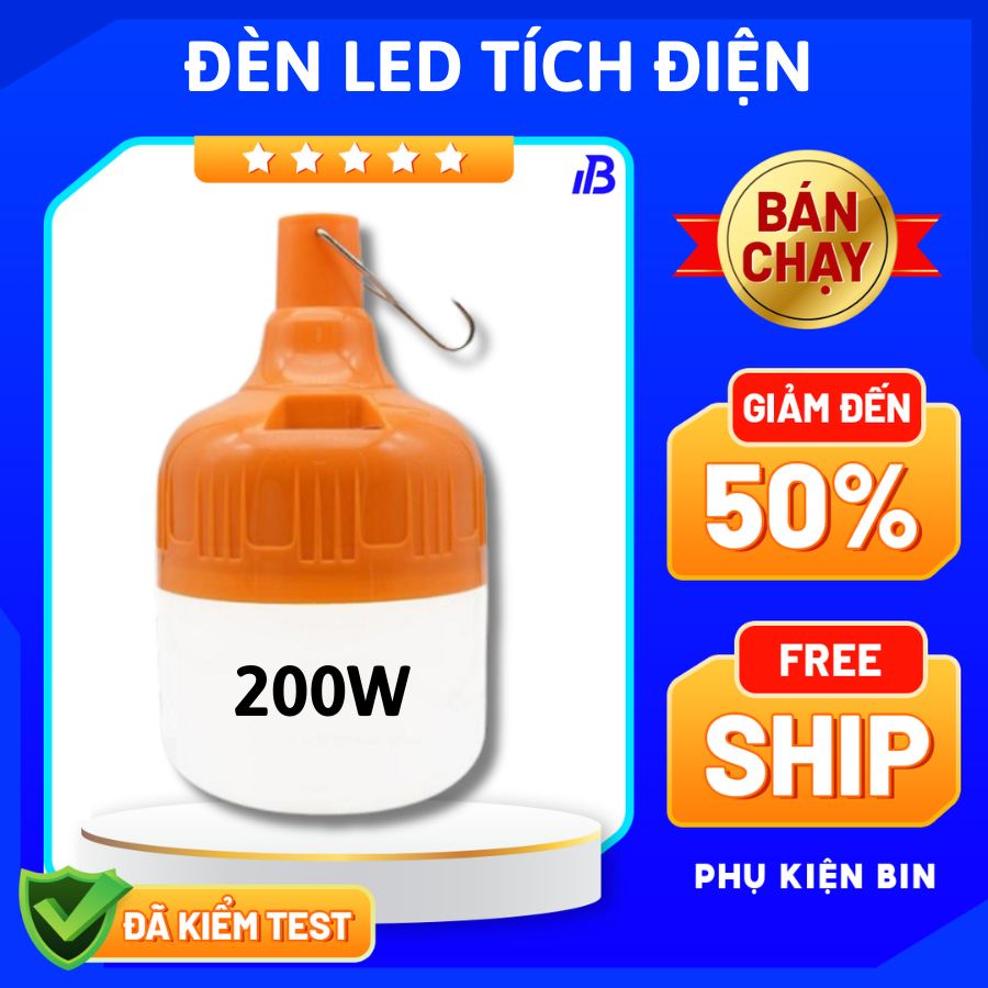 Đèn tích điện siêu sáng 150W có móc treo tiện lợi sử dụng 4-6h, Đèn sạc tích điện, Đèn led tích điện, Bóng đèn tích điện, Bóng đèn led tích điện, Bóng đèn sạc tích điện