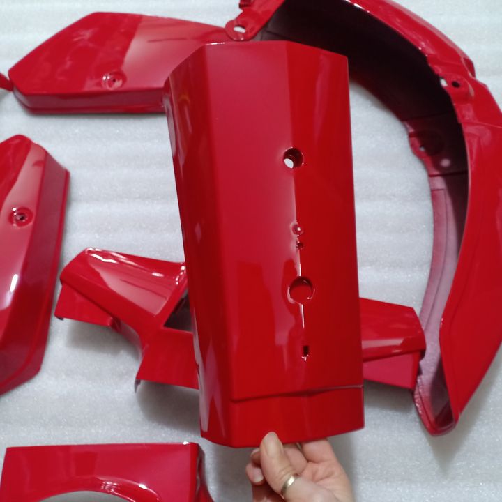 [TẶNG TEM] Bộ nhựa-dàn áo màu đỏ cờ xe Cub 82 - có tặng KÈM BỘ TEM chống bay màu.