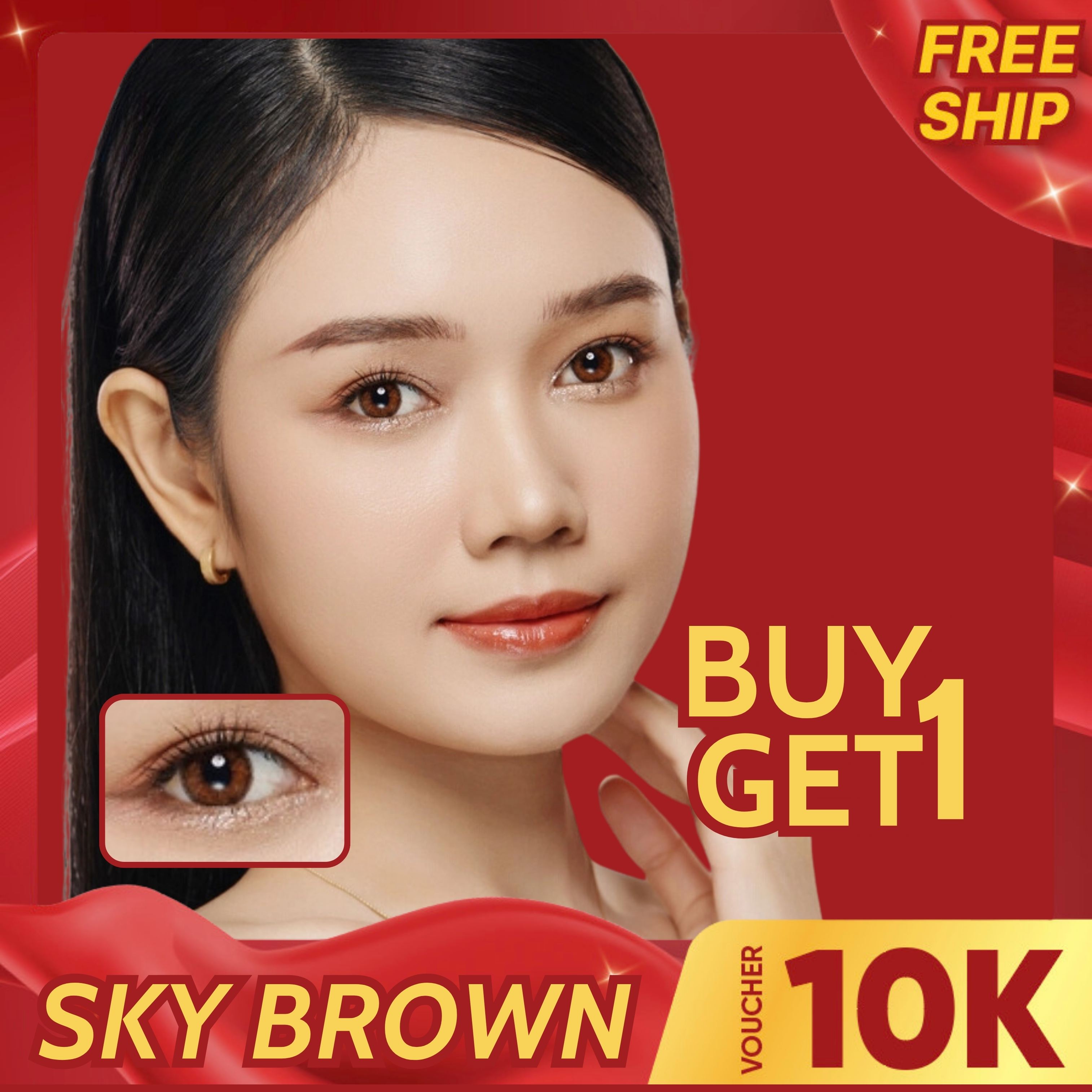 Lens cho mắt thở Silicone Hydrogel LENS OPTIC Sky gray, kính áp tròng cho mắt cận