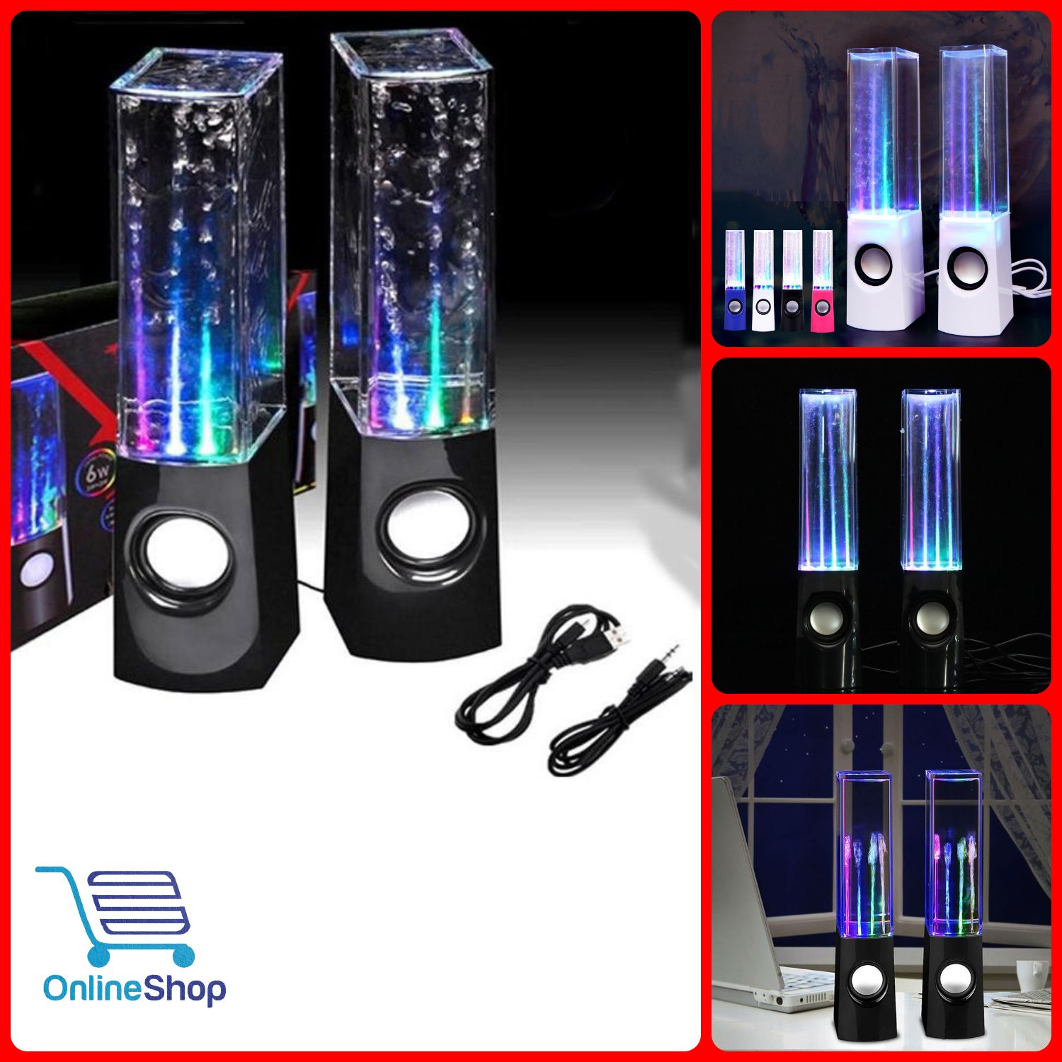 Loa vi tính 2.0 cao cấp loa nhạc nước 3d âm thanh cực hay cổng usb loa máy tính laptop bán chạy