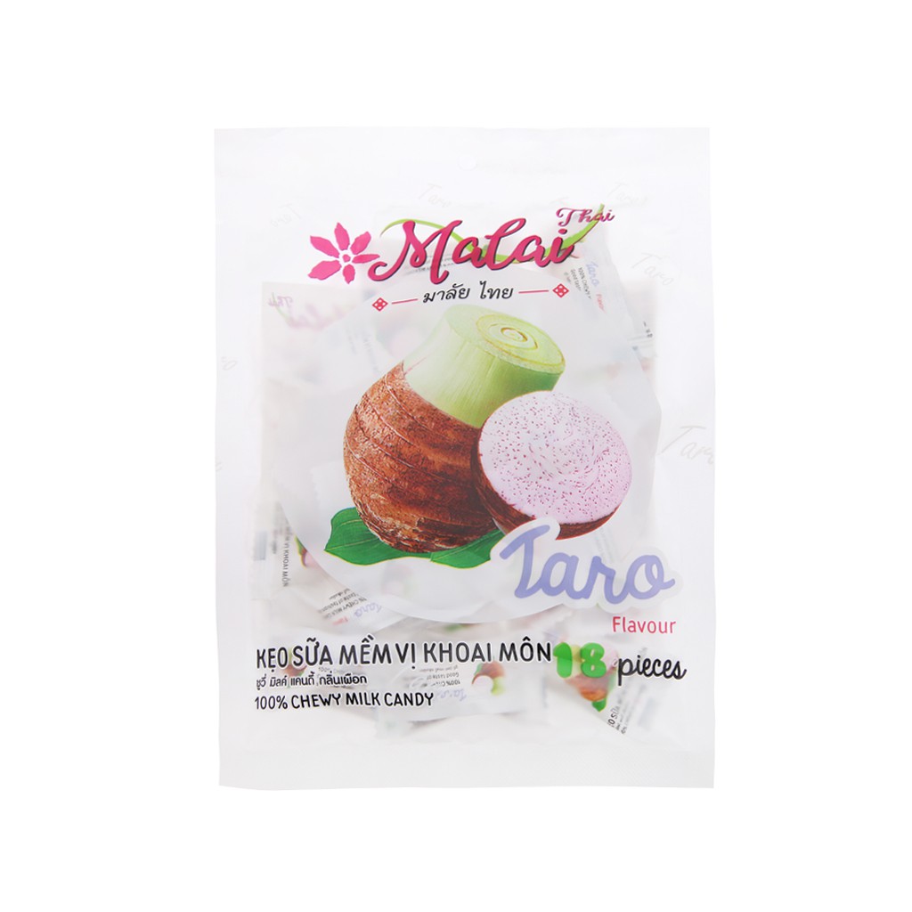 Gói lẻ 17 viên Kẹo sữa mềm hương khoai môn Malai Thai gói 67g - Đồ ăn vặt Thái bán chạy