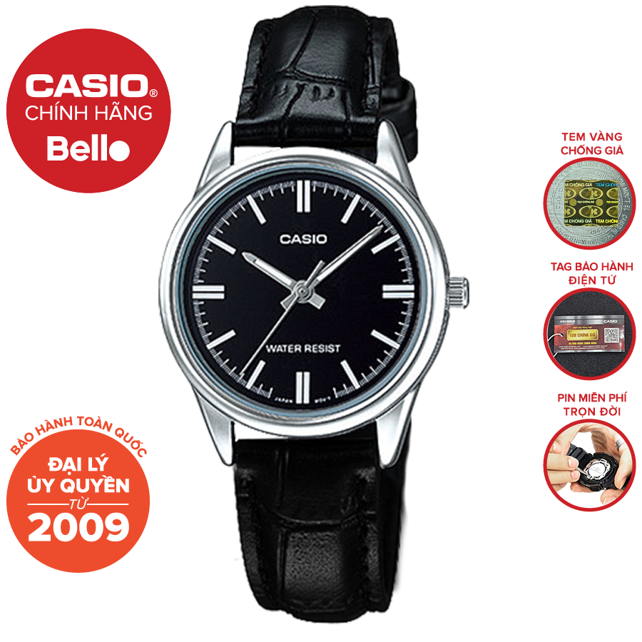 Đồng hồ Nữ dây da Casio LTP-V005 chính hãngBảo hành 1 năm Pin trọn đời