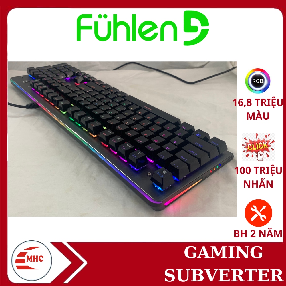Bàn phím cơ gaming fuhlen subverter led rgb 16 triệu màu dpi 5000