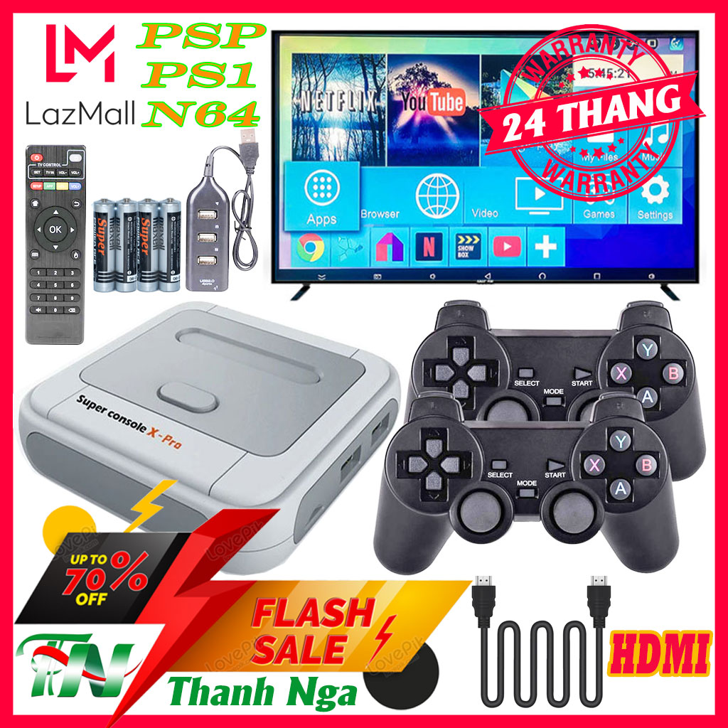 Máy chơi game tay cầm không dây giá rẻ, Máy chơi game điện tử 4 nút Console X Pro HDMI 33000 trò chơi, Máy chơi gamer tay cầm không dây, Máy chơi game trên tivi 4k