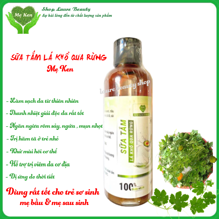 [FREESHIP MAX]Sữa Tắm Lá Khổ Qua Rừng Mẹ Ken, Cho Bé, Mẹ Bầu Và Sau Sinh, Làm Sạch, Ngừa Rôm Sảy, Mẩn Ngứa, Dị Ứng, Hăm Tã Trẻ Em,  Viêm Da Cơ Địa, Mụn Nhọt Và Mùi Hôi Cơ Thể Me Ken