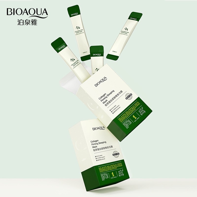 1 Gói Mặt nạ ngủ Collagen Bioaqua dưỡng ẩm trắng da chống lão hóa 4ml A001.1