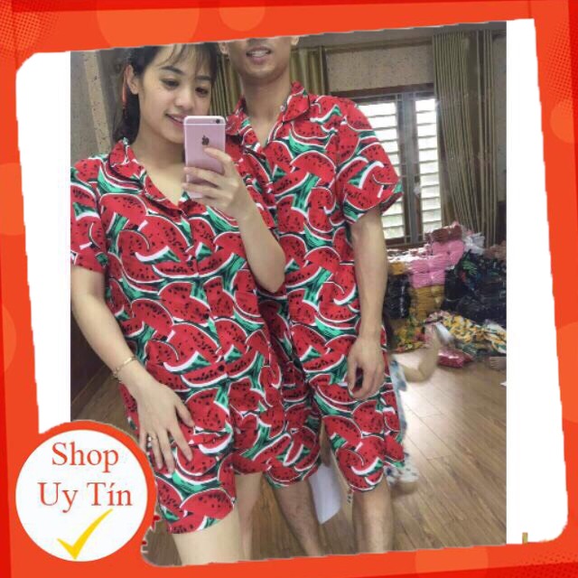 BỘ QUẦN ÁO ĐÔI HOA QUẢ DÀNH CHO CẶP ĐÔI ĐI DU LỊCH, ĐI PHƯỢT, CHỤP KỶ YẾU (FREE SIZE TỪ 80KG TRỞ XUỐNG) - Chuyên Hàng Nhập Giá Sỉ
