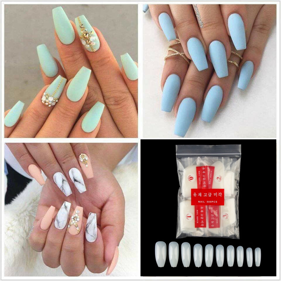 Túi móng úp tay 500 chiếc/túi đủ size chăm sóc trang trí móng shop nailart