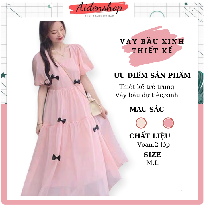 Váy bầu đẹp thiết kế Aidenshop Đầm bầu thời trang sang chảnh