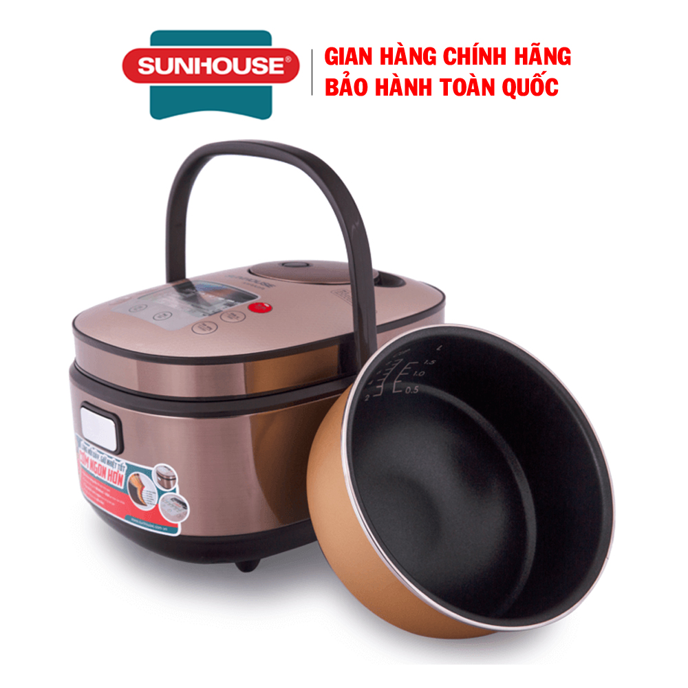 Nồi cơm điện tử 1.5L Sunhouse Mama SHD8915 - Nồi cơm điện Sunhouse, Nồi cơm điện đa năng, Ruột nồi 7 lớp dày giữ nhiệt tốt, phủ chống dính siêu bền, Công nghệ ủ ấm 3 chiều kết hợp cảm ứng nhiệt thông minh nấu cơm ngon