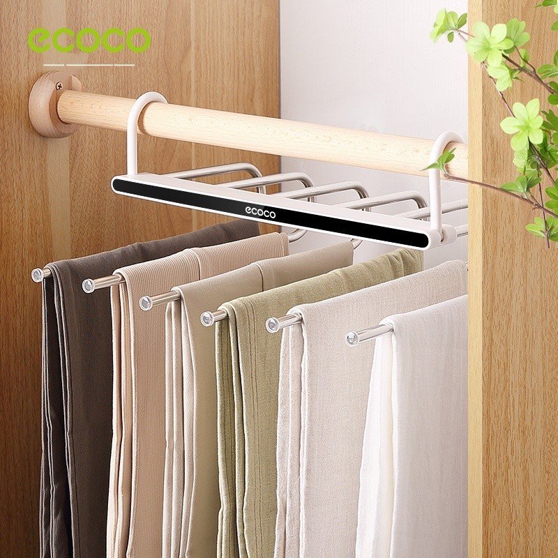 Móc Treo Quần Áo Thông Minh ECOCO Móc Quần Áo Inox Gấp Gọn Tiết Kiệm Không Gian Cứng Cáp E2020