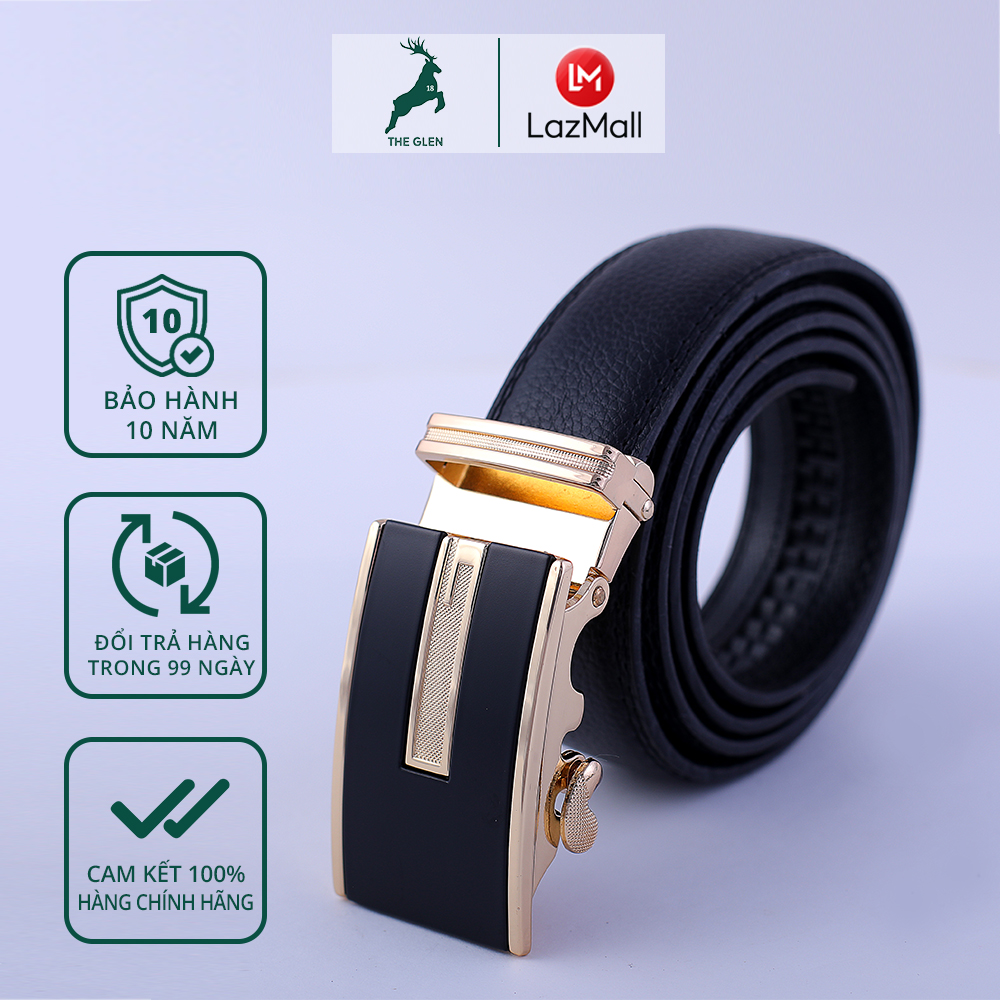 Thắt lưng nam da cao cấp THE GLEN TG119 dây nịt nam khóa tự động cho vòng eo 60 cm đến 110 cm - Thời trang nam , phụ kiện nam bảo hành 10 năm có hộp đựng làm quà tặng