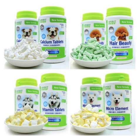 Viên canxi/ vitamin tổng hợp/ dưỡng lông/ khoáng chất bổ sung dinh dưỡng, kích thích ăn uống cho chó mèo lọ 160g - pet 2021