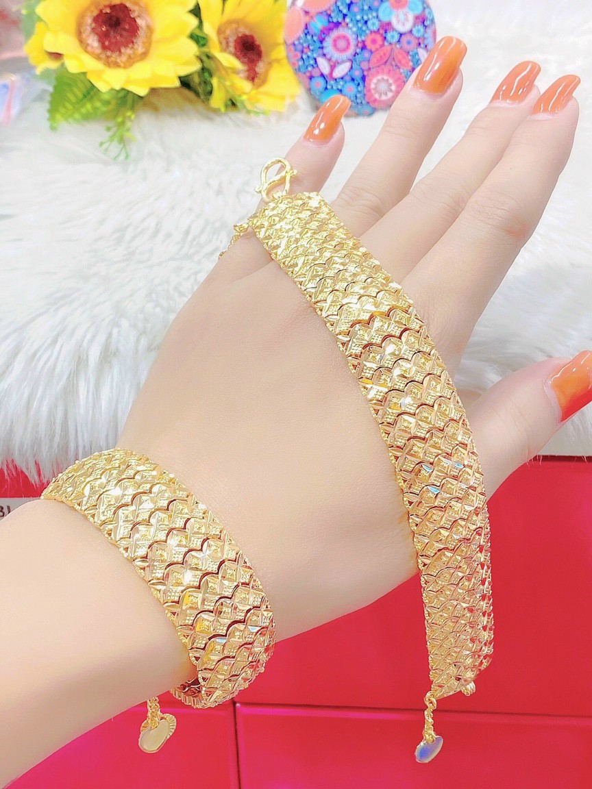 Lắc tay vảy cá mạ vàng -Trang sức cao cấp 68