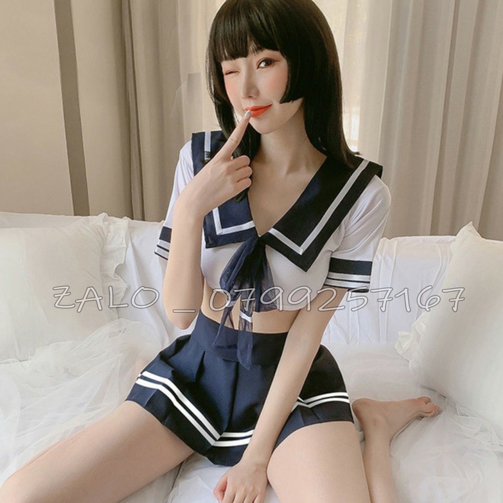 Đồ cosplay sexy học sinh anime , Set váy ngủ nữ sinh gợi cảm