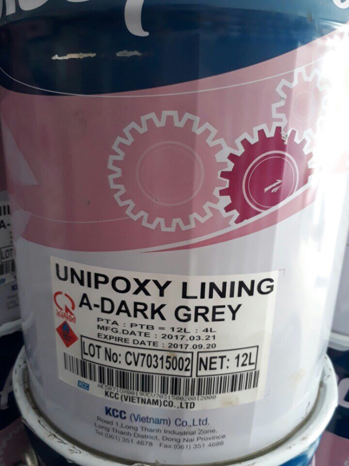 Unipoxy Lining Dark Grey - Sơn Epoxy Tự San Phẳng Màu Xám ( Bộ 16L)