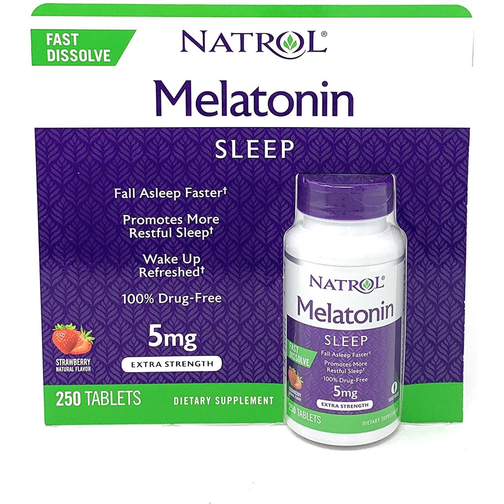 Viên ngậm Natrol Melatonin Sleep 5mg 250 viên giúp ngủ ngon